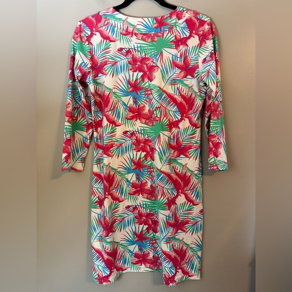 Banana Boat UPF 50+ Women's V-Neck Printed Sleeve Dress Floral Dress Size Medium - Picture 2 of 10